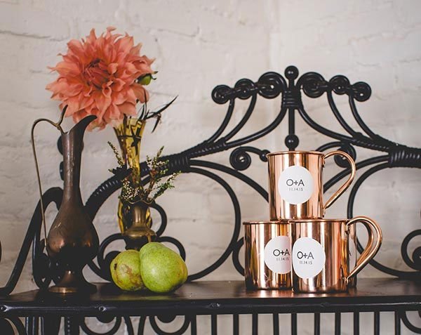 cadeaux invites pots rose gold